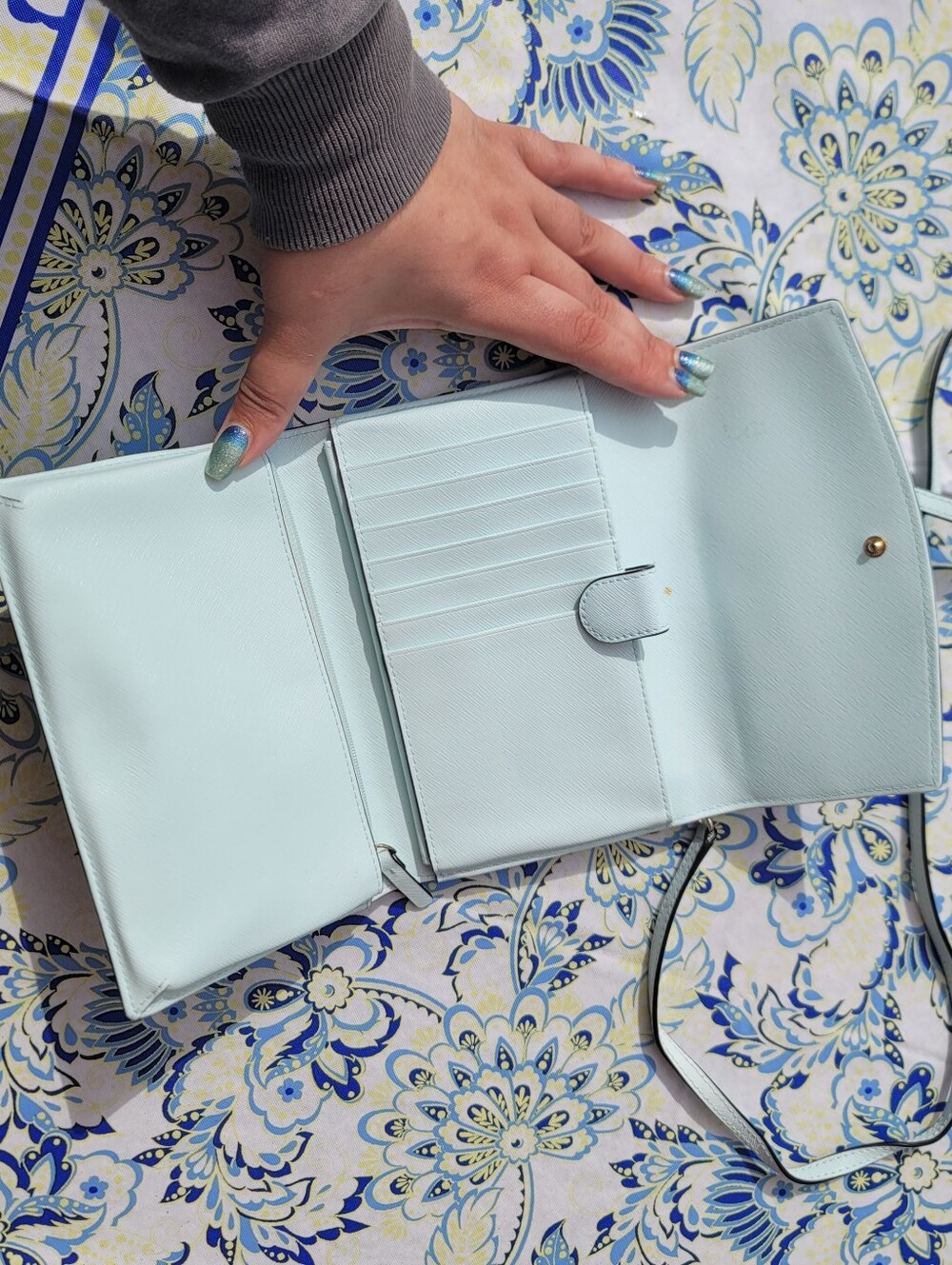 Kate Spade Light Aqua Blue Leather Laurel Way Winni Crossbody Bag - Picture 2 of 14